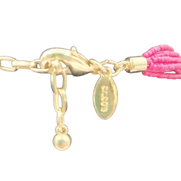 Chico's Multistrand Beaded Necklace With Gold Accents & Pink Rope Detailing - Picture 7 of 11